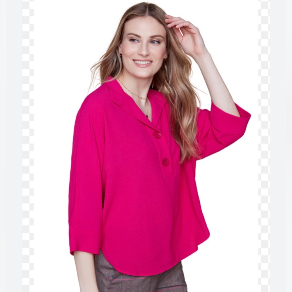 Renuar- Flowy Magenta Blouse